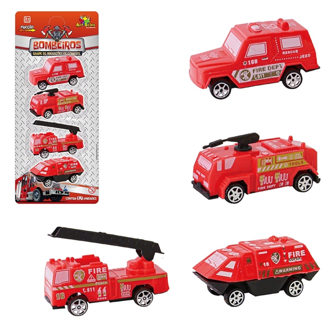 BRINQUEDO CAMINHAO BOMBEIRO FIRE RESCUE SORTIDO PICA PAU